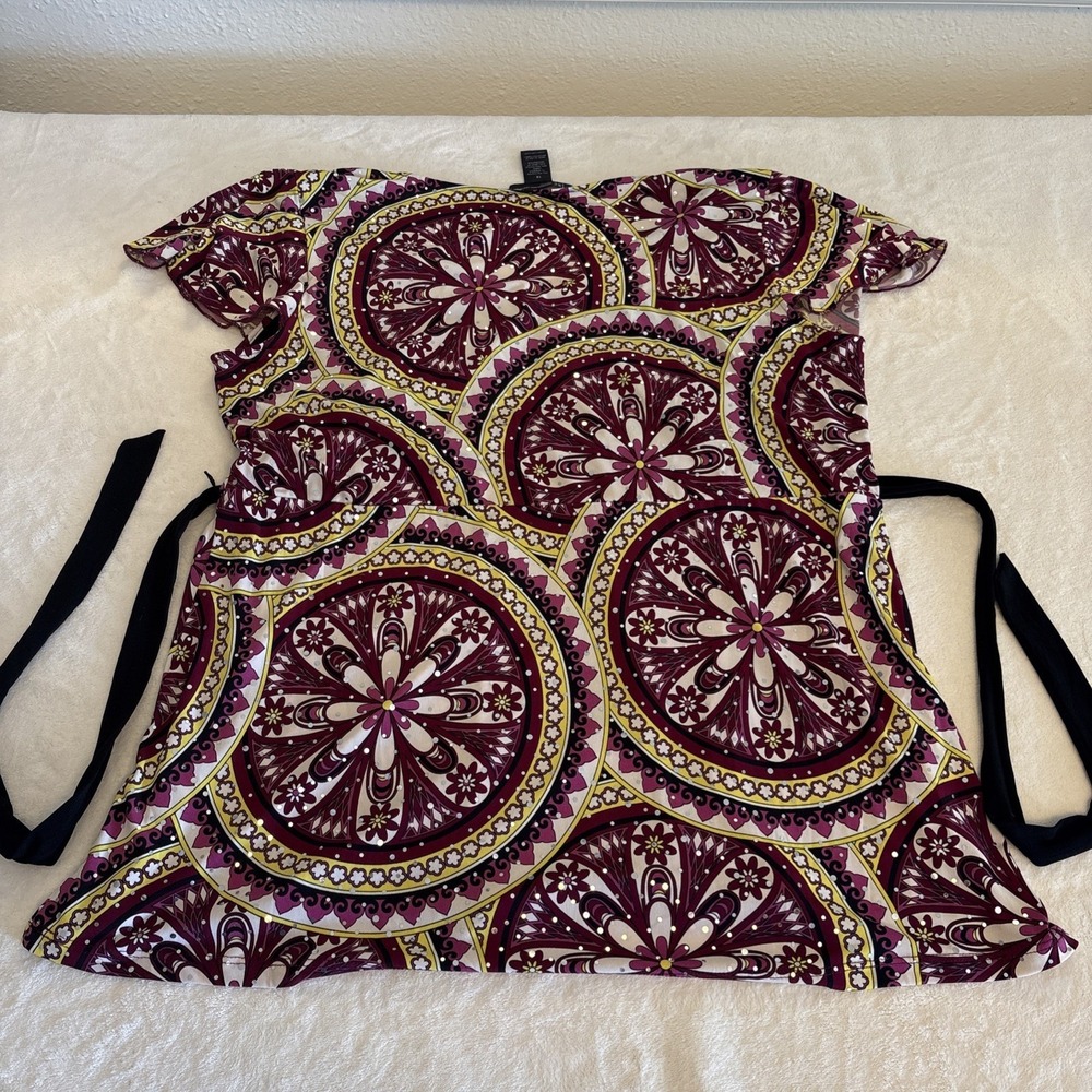 Vintage INC‎ International Concepts Sequin Medallion Floral Empire Waisted 1X - Picture 10 of 11